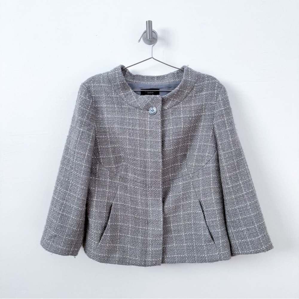 Talbots Classic Gray Checkered Blazer